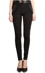 Black Lace Trim Wool Leggings Trousers Nina Ricci