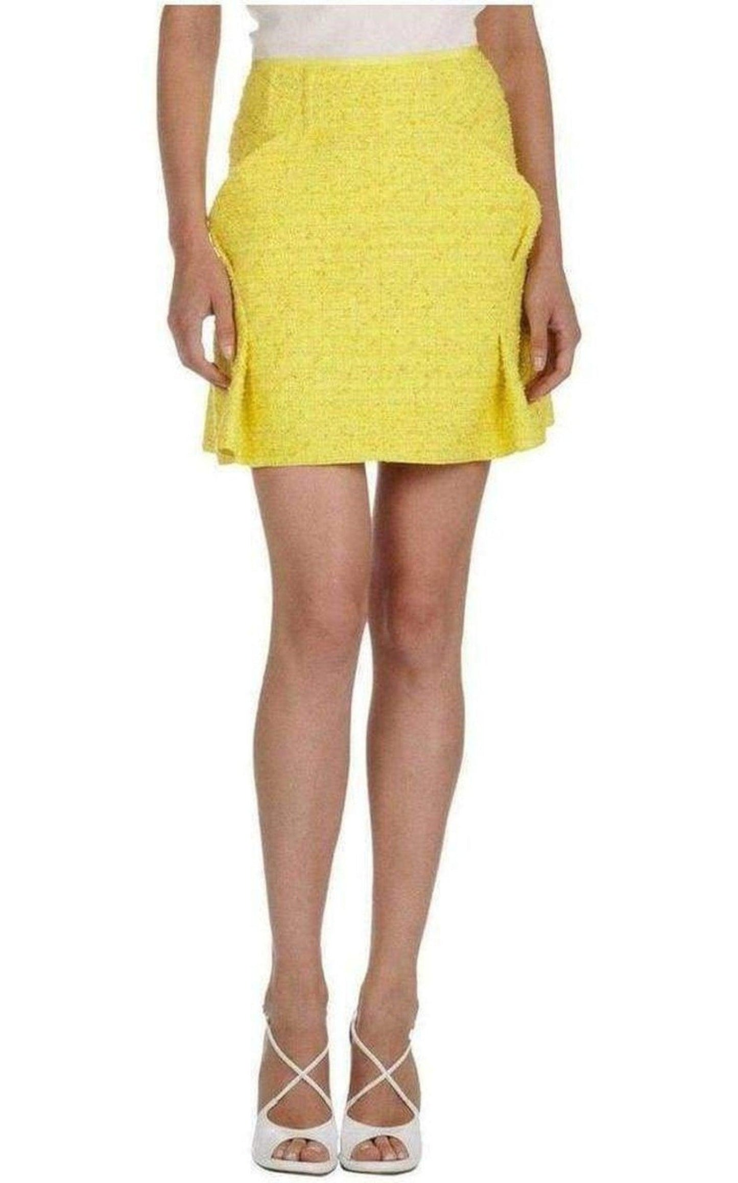 Yellow Tweed Mini Skirt Nina Ricci