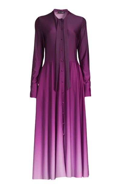 Long-Sleeve Ombre Jersey Midi Dress Oscar de la Renta