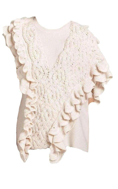 Wool Crochet Ruffle Sleeveless Knit Sweater Vest Phillip Lim