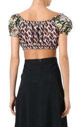 Leaves Print Cropped Top Philosophy Di Lorenzo Serafini