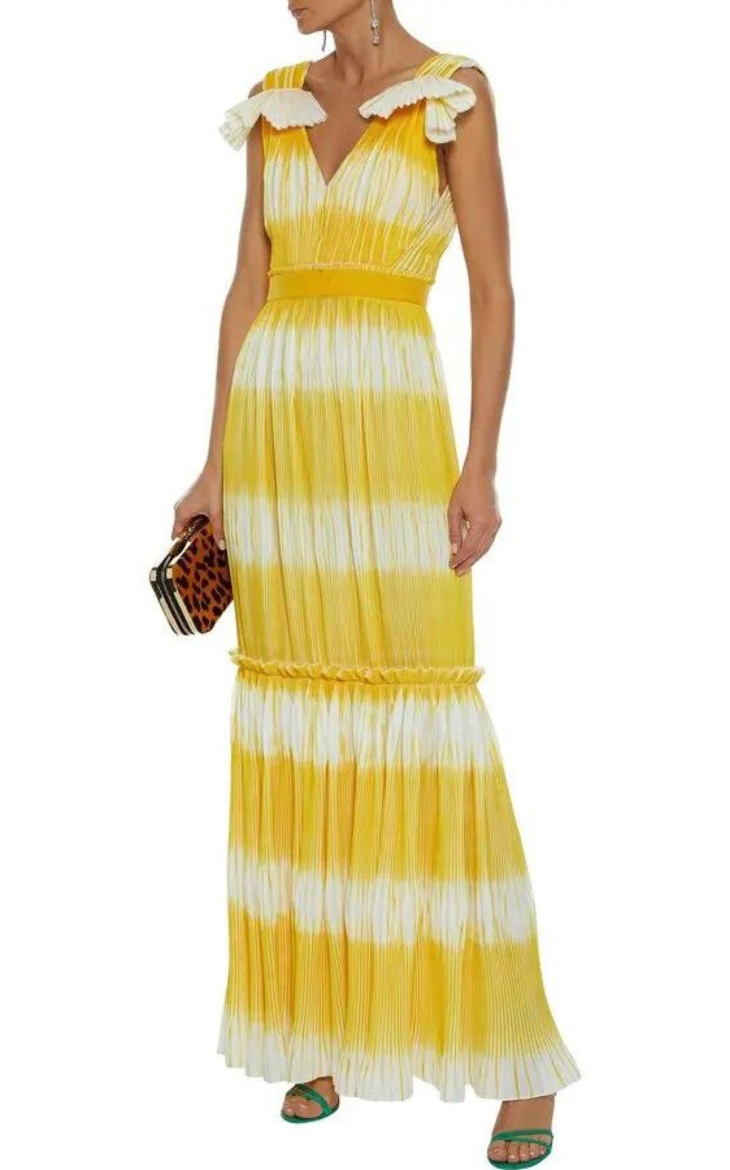 Yellow Tadia Plissé Dress Prabal Gurung