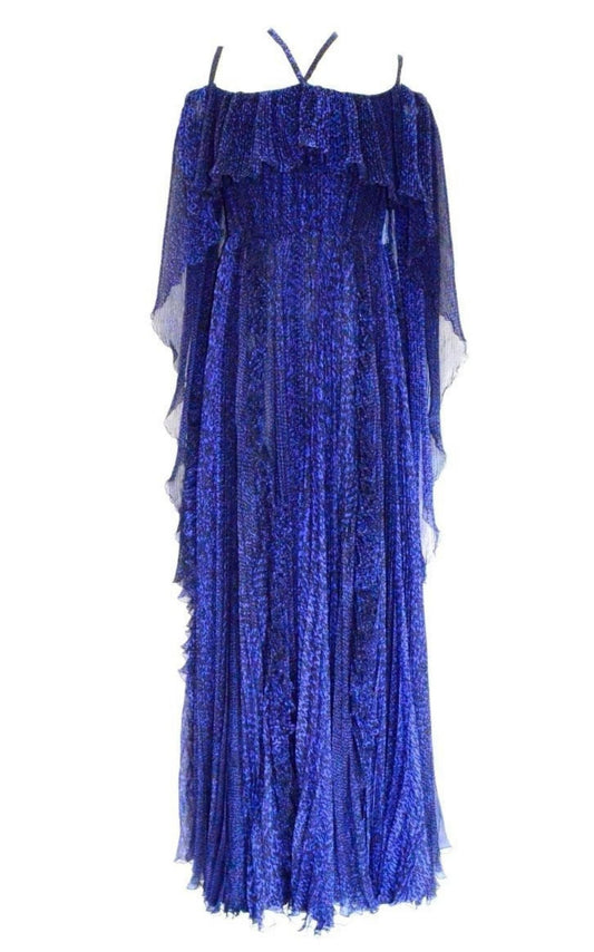 Blue Silk Ball Cape Gown Ralph & Russo