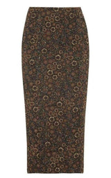 Floral Jacquard Pencil Skirt Rochas