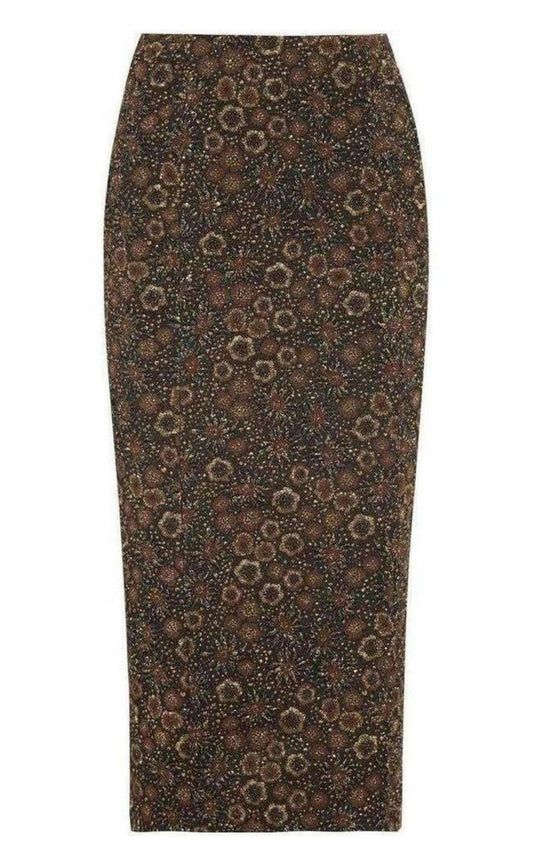 Floral Jacquard Pencil Skirt Rochas