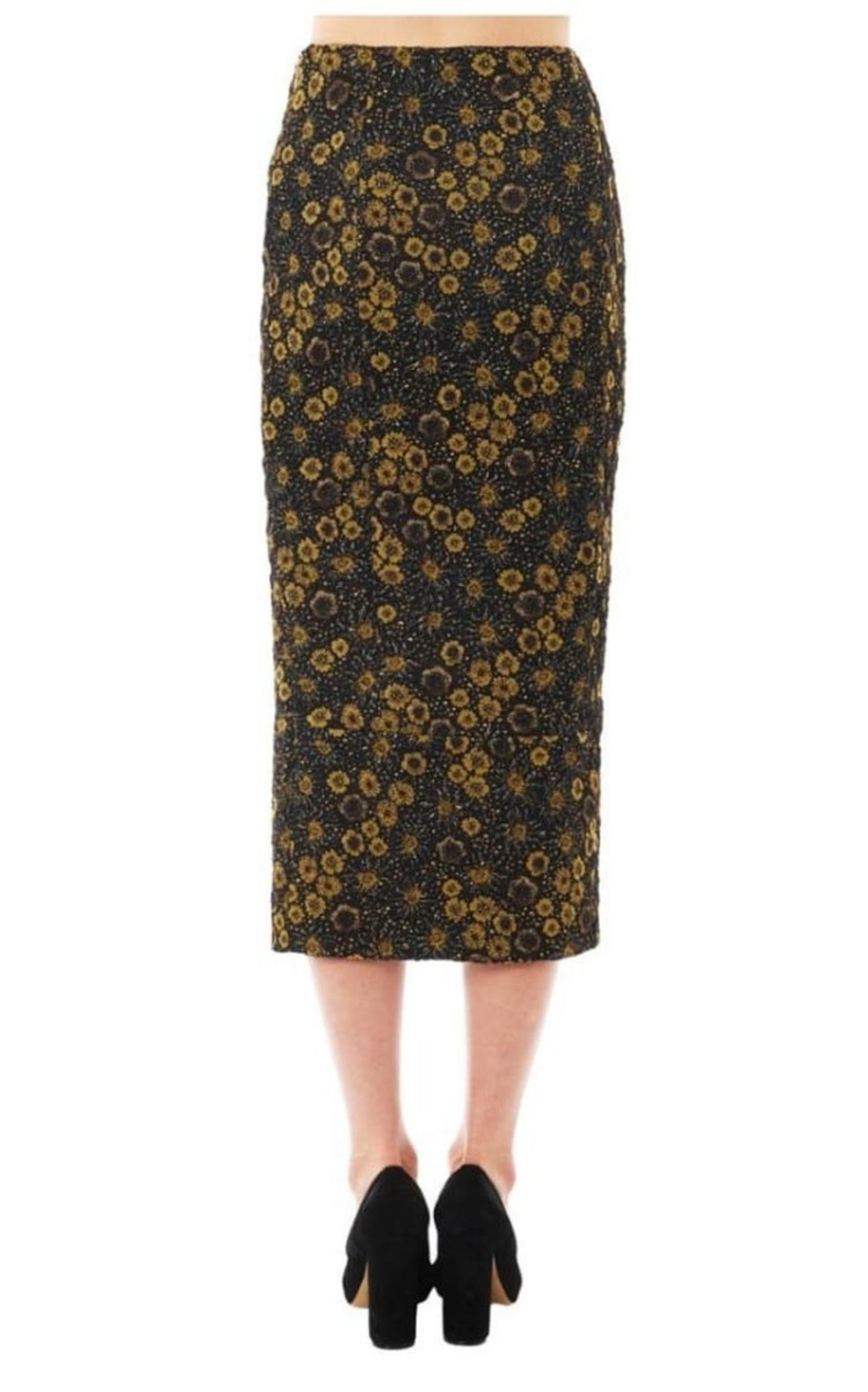 Floral Jacquard Pencil Skirt Rochas