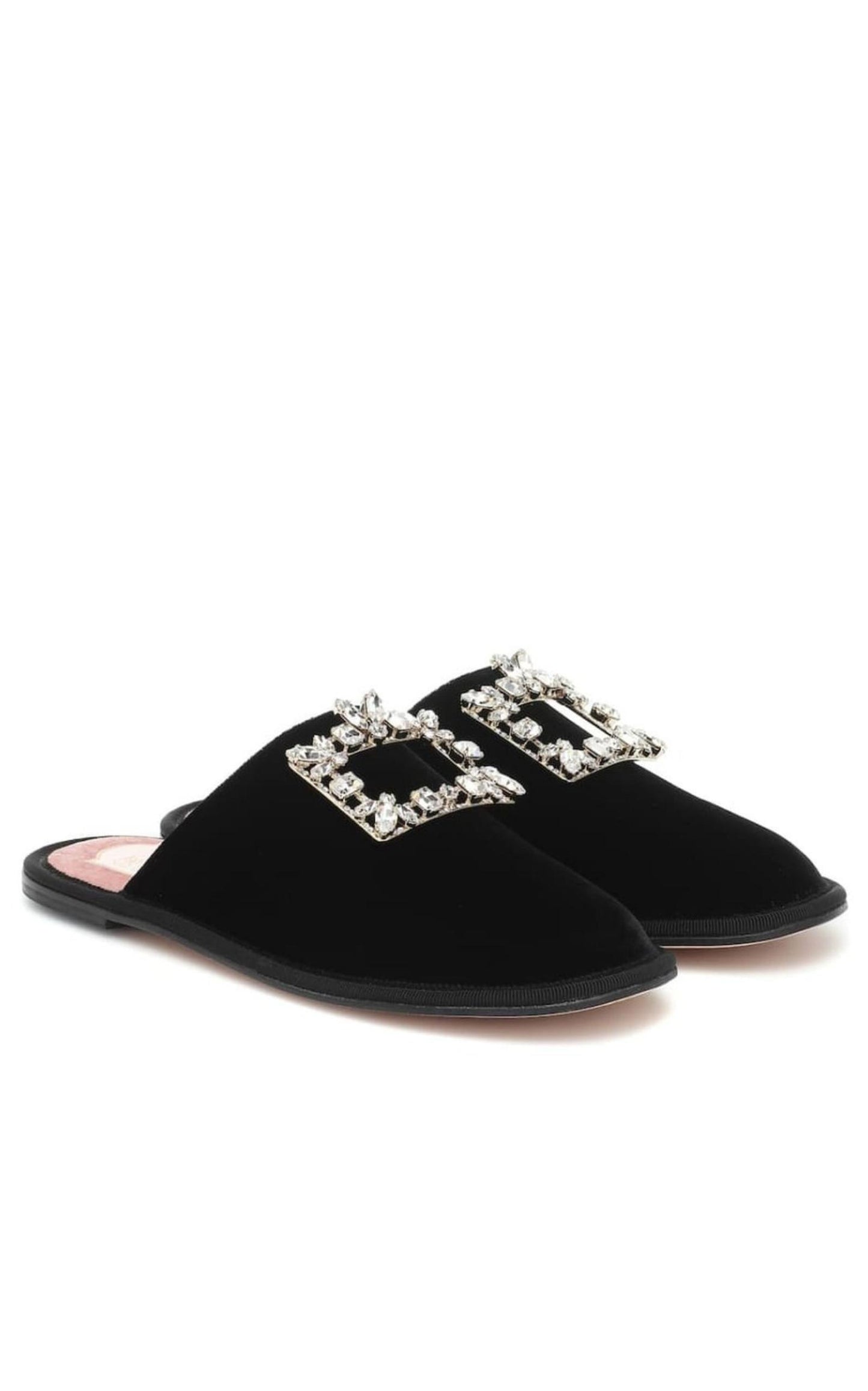 Roger Vivier Hotel Vivier Crystal-buckle Velvet Slippers