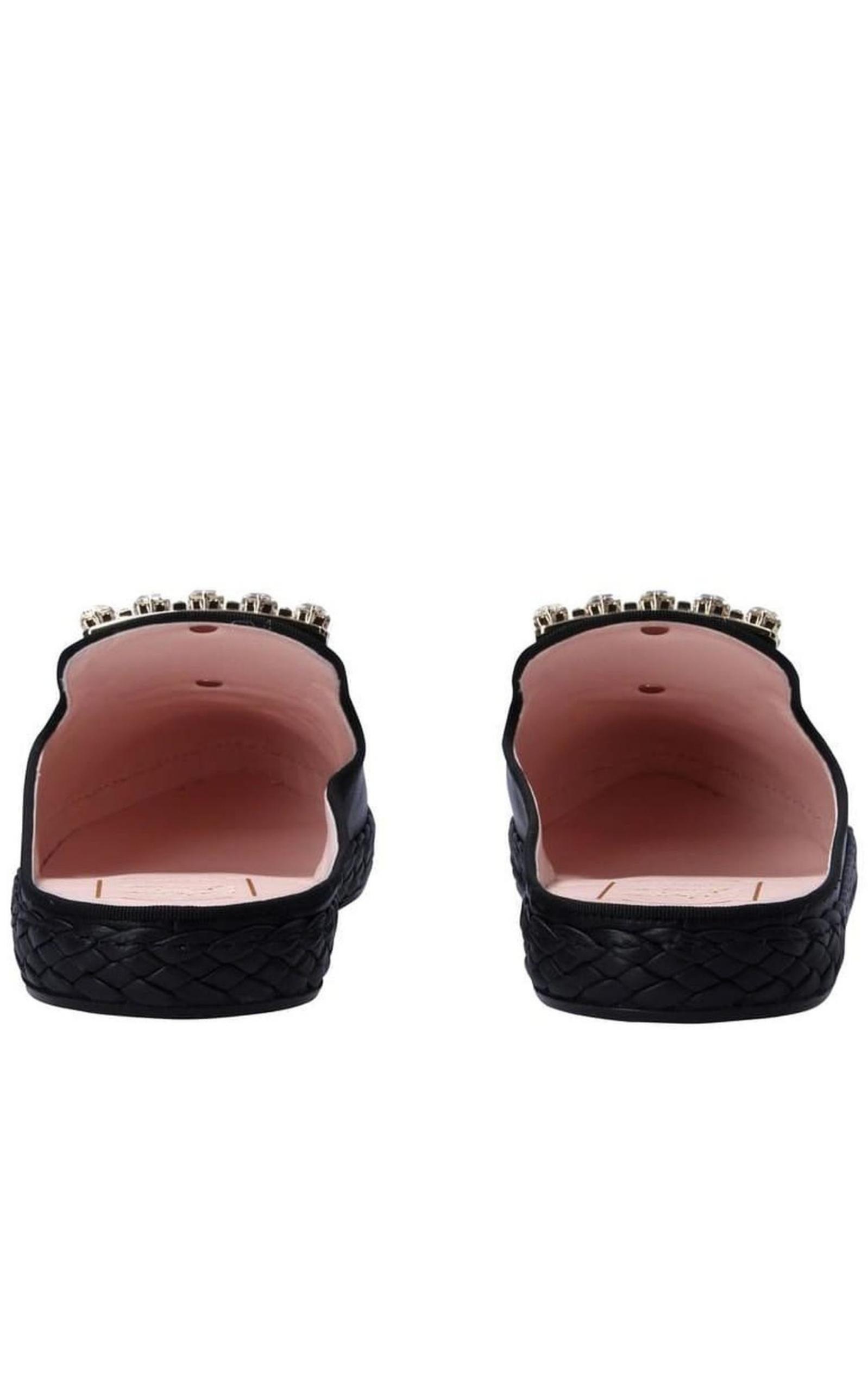 RV Lounge Strass Buckle Mules Roger Vivier