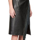 Leather Fringe Moto Skirt Sacai