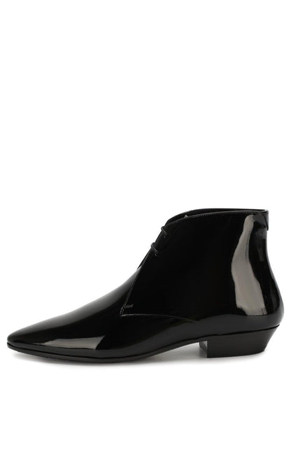 Pathen Leather Ankle Boots Saint Laurent