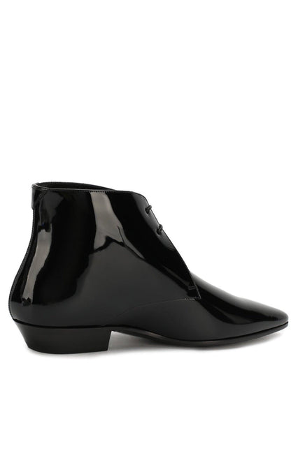 Pathen Leather Ankle Boots Saint Laurent