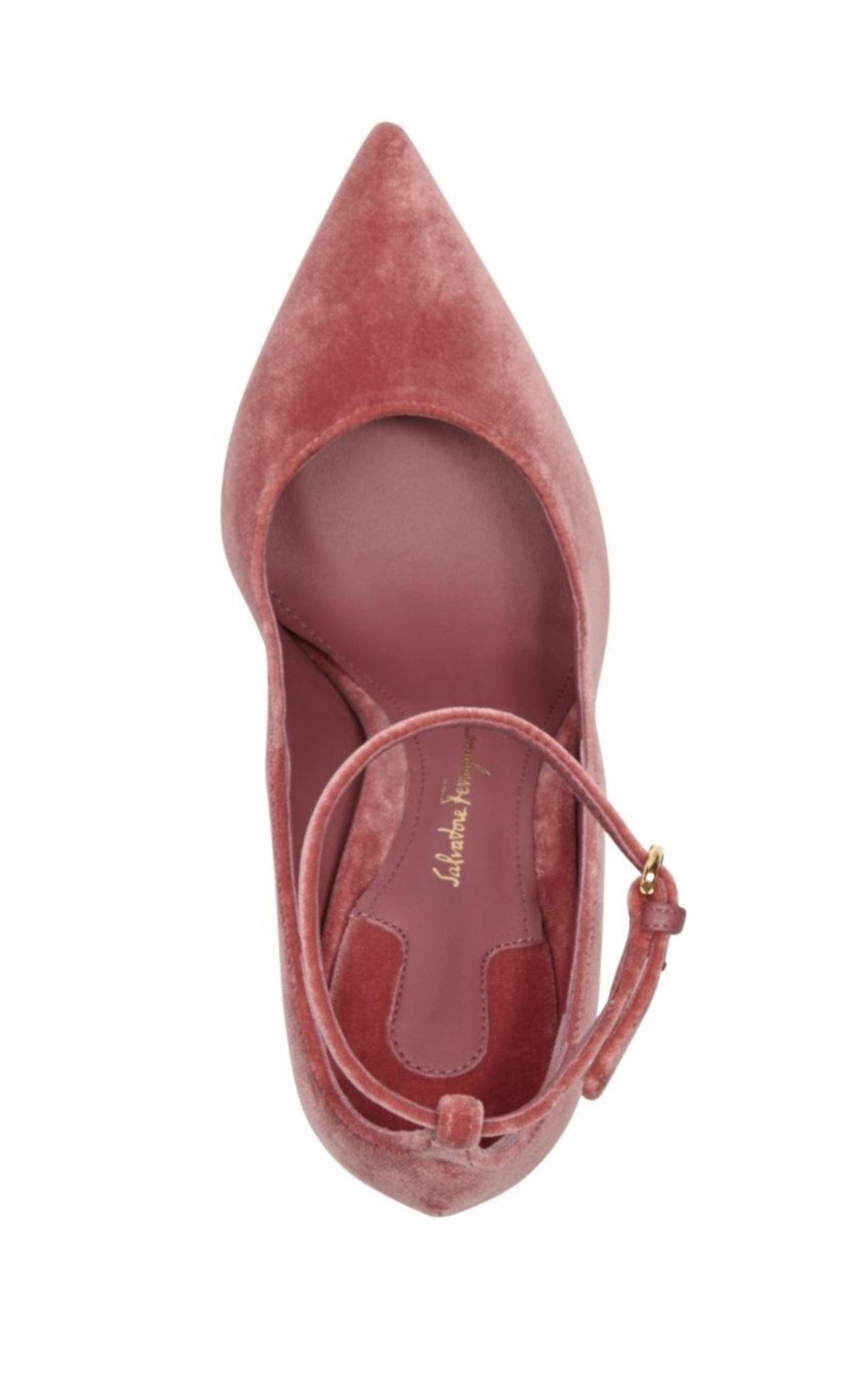 Pink Tivoli Velvet F-wedge Pumps Salvatore Ferragamo