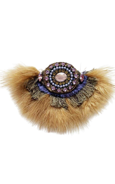 Feather and Crystal Embellished Brooch by Satellite Paris Satellite Paris