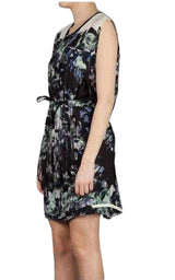 Floral Printed Fringe Silk Dress Sharon Wauchob