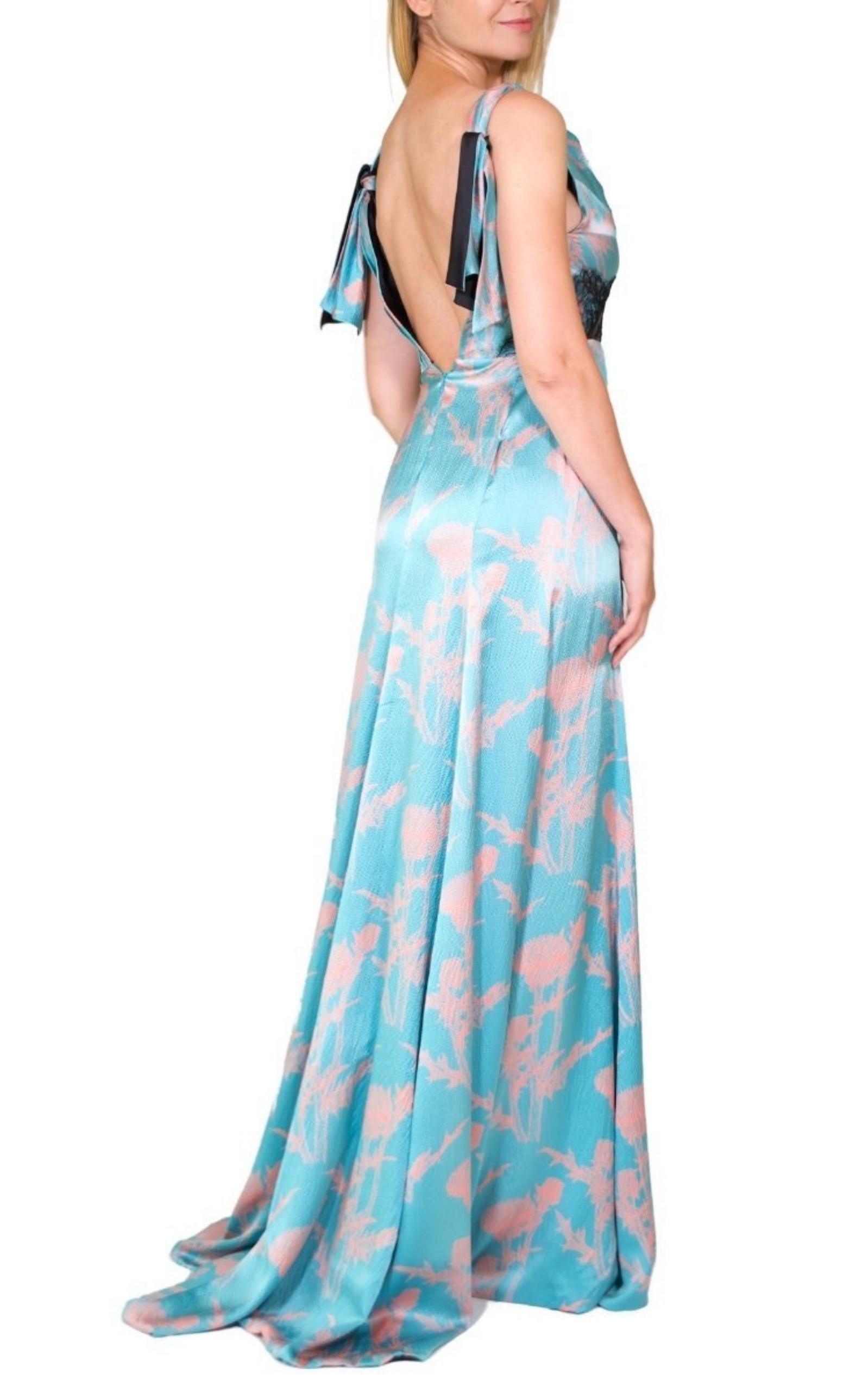 Azur Blue Coral Silk Gown Sophie Theallet