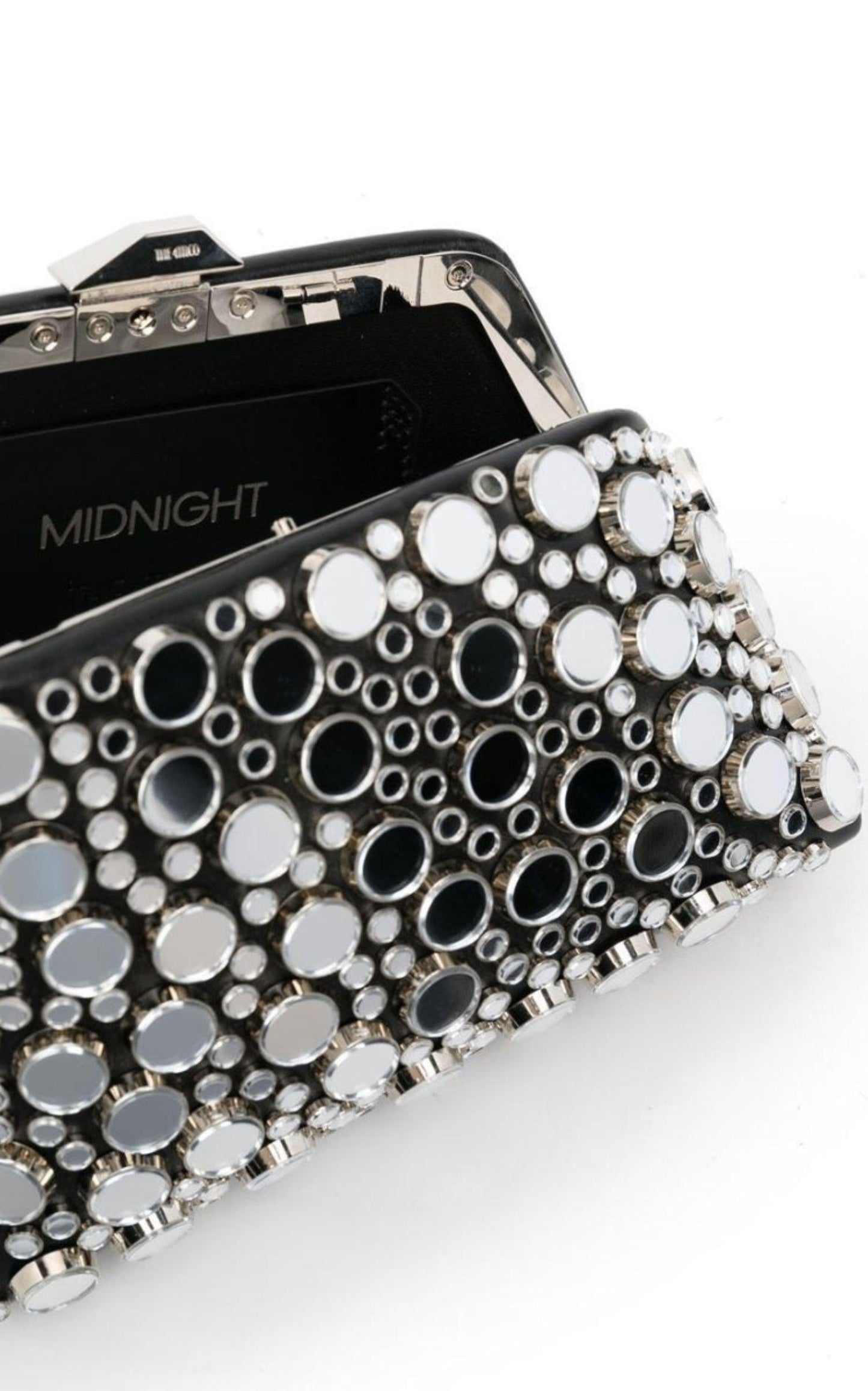 Black Midnight Workmanship Mirror Clutch The Attico