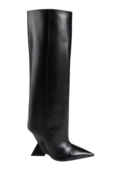 Cheope Leather Wedge Knee-High Boots THE ATTICO