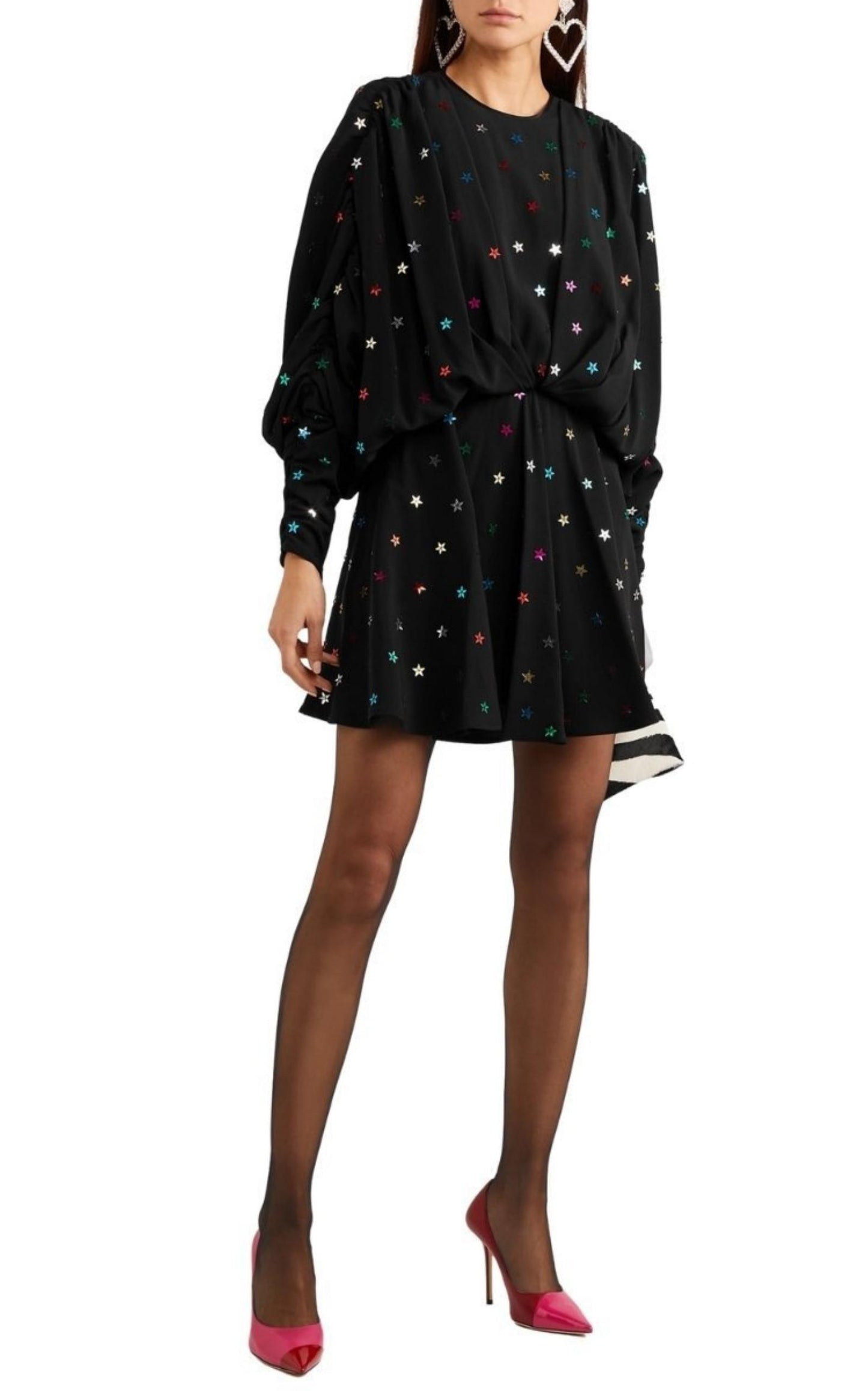 Gathered Sequin-embellished Crepe De Chine Mini Dress The Attico