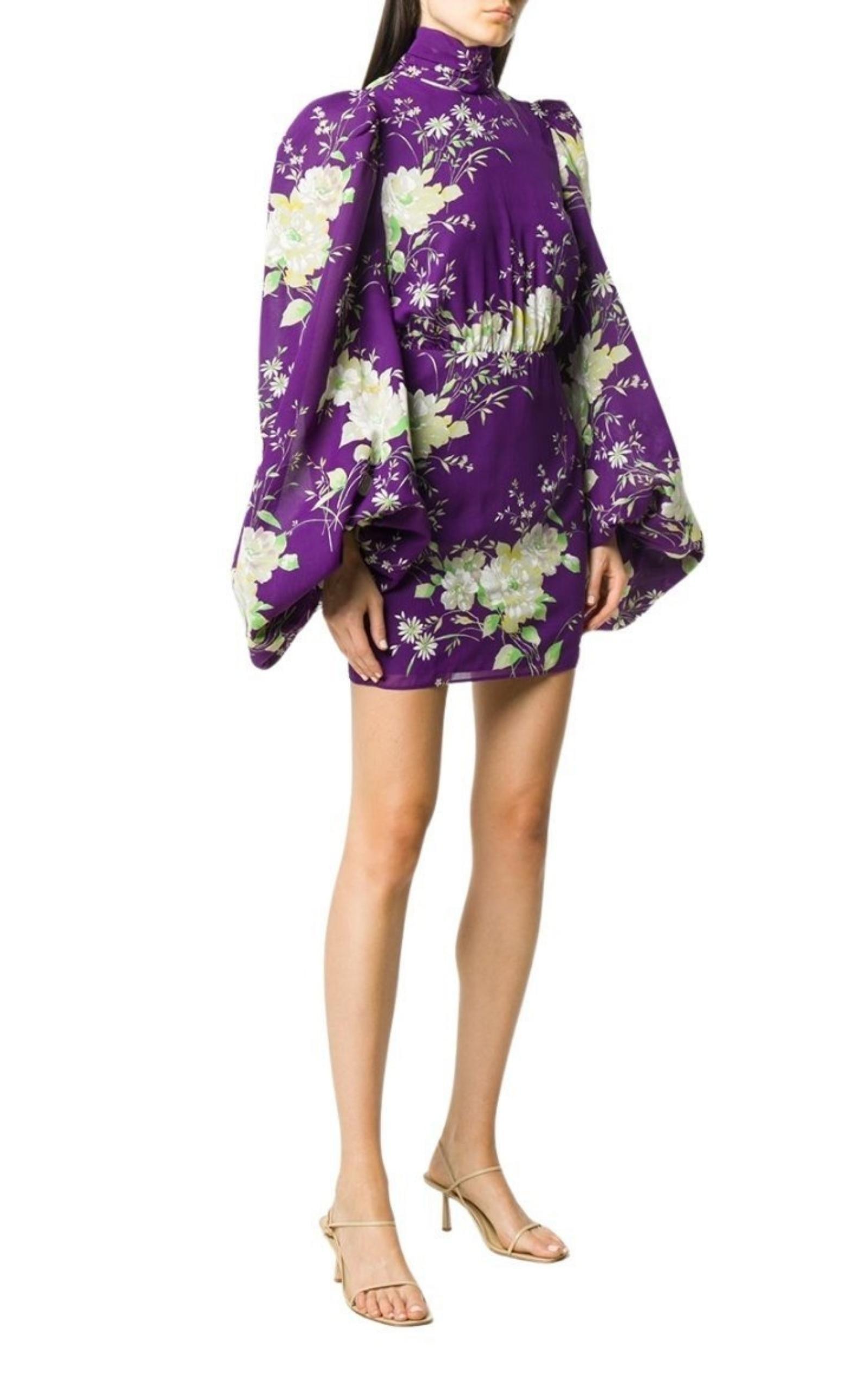 Gobi Floral-print Silk Mini Dress The Attico