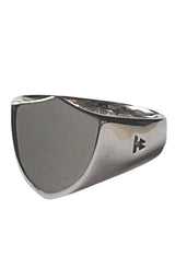 Shield Polished Silver Ring Tom Wood