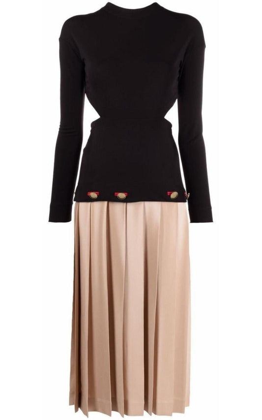 Pleated Skirt Midi Dress Victoria Beckham