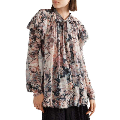 Tempest Frolic Ruffled Floral Print Silk Blouse Zimmermann