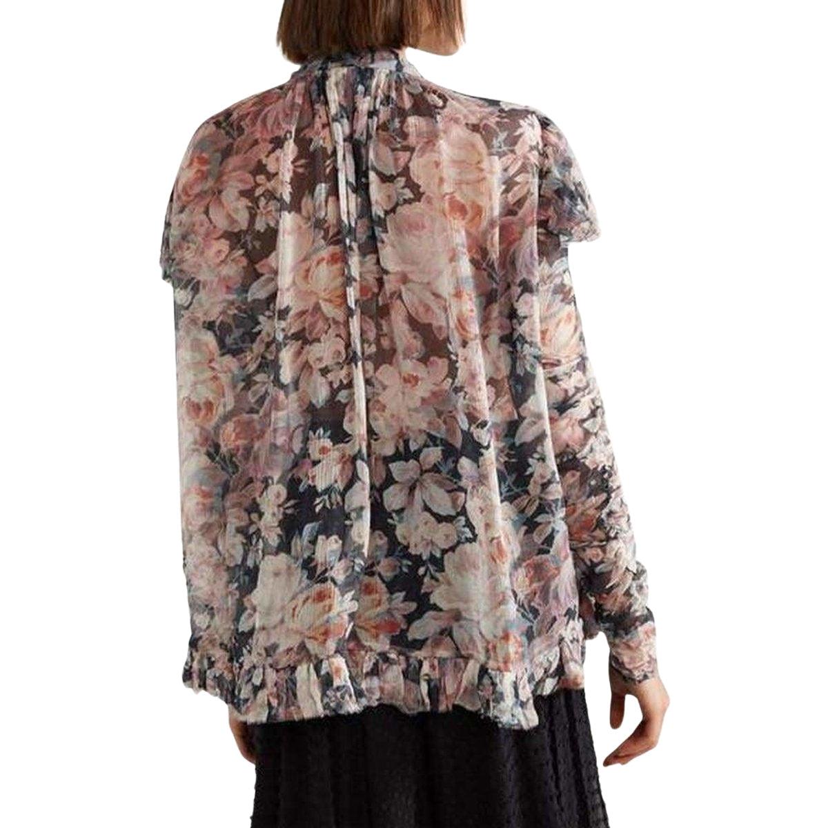 Tempest Frolic Ruffled Floral Print Silk Blouse Zimmermann